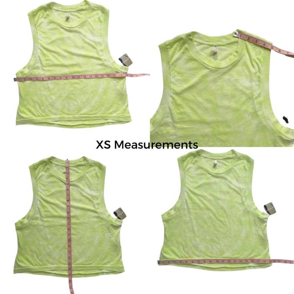NEW Free People Love Tie Dye Crop Tank Top Key Lime Yellow Womens Size XS, L - Picture 9 of 12